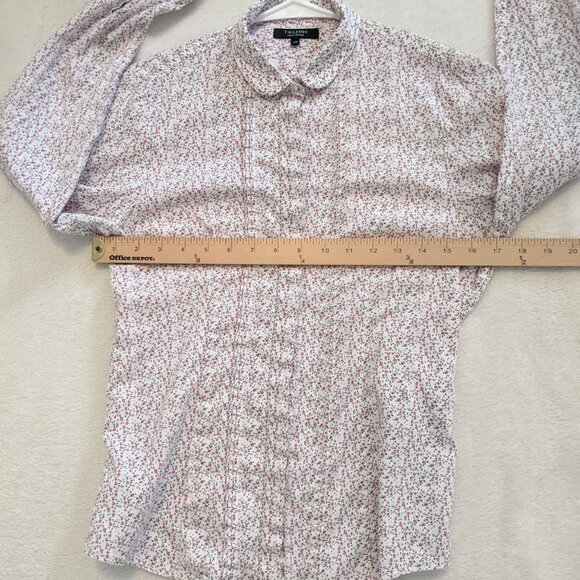 T.M Lewin Women's Feminine Romantic Button Up Top Tailored Floral Sz 10 - Picture 9 of 11